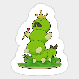 Caterpillar as King with Crown Sticker